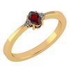 Image 1 : Certified 0.24 Ctw Garnet And Diamond 18K Yellow Gold H