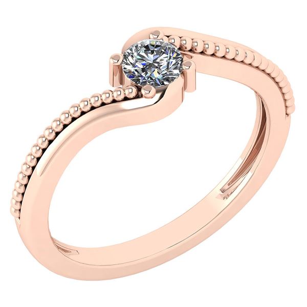 Certified 0.50Ctw Diamond 14K Rose Gold Promise Ring