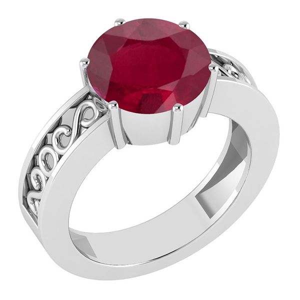Certified 1.25 Ctw Ruby Solitaire Ring with Filigree St