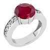 Image 1 : Certified 1.25 Ctw Ruby Solitaire Ring with Filigree St