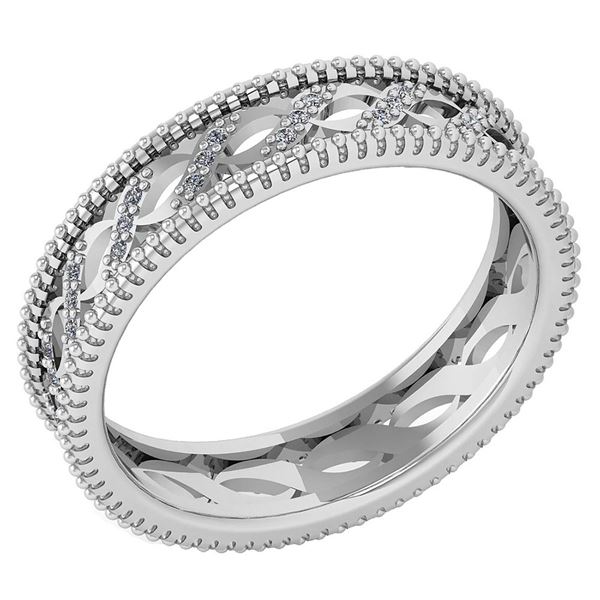 Certified 0.12 Ctw Diamond VS/SI1 Filigree Band 18K Whi