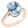 Image 1 : Certified 2.75 Ctw Blue Topaz And Diamond VS/SI1 Ring 1