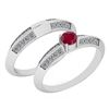 Image 1 : Certified .55 Ctw Ruby And Diamond Wedding/Engagement S