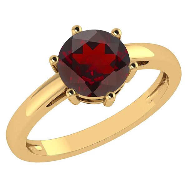 Certified 2.00Ctw Genuine Garnet 14k Yellow Gold Halo R