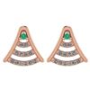Image 1 : Certified 0.15 Ctw Emerald And Diamond 14k Rose Gold Ha
