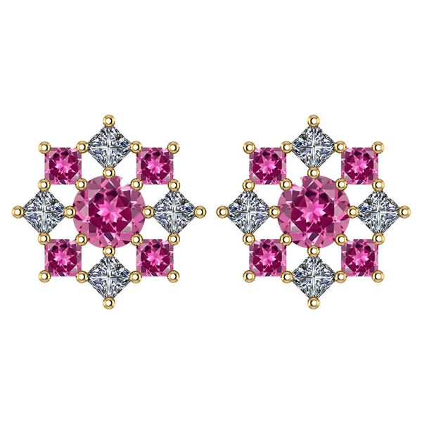 Certified 1.46 Ctw Pink Tourmaline And Diamond 18k Yell