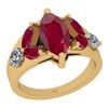 Image 1 : Certified 0.76 Ctw I2/I3 Ruby And Diamond 14K Yellow Go