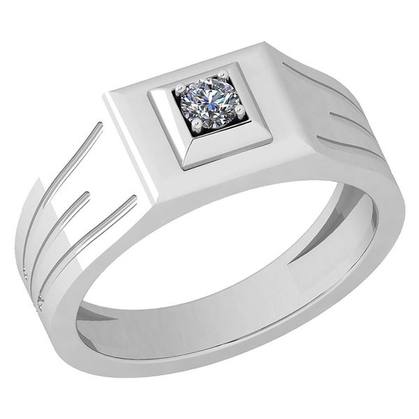 Certified 0.15 Ctw Diamond VS/S1 Mens Band Ring Platinu