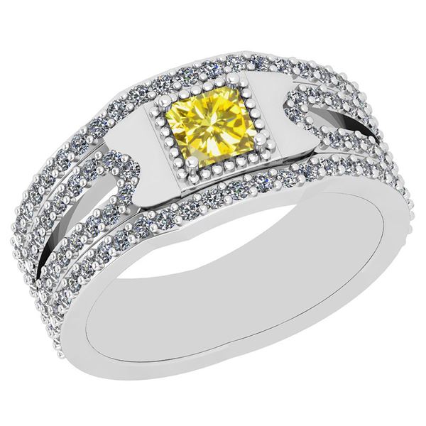 Certified 1.96 Ctw I2/I3 Treated Fancy Yellow And White