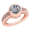 Image 1 : Certified 1.55 Ctw Diamond Wedding/Engagement 14K Rose