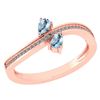 Image 1 : Certified 0.50 Ctw Aquamarine And Diamond 14k Rose Gold