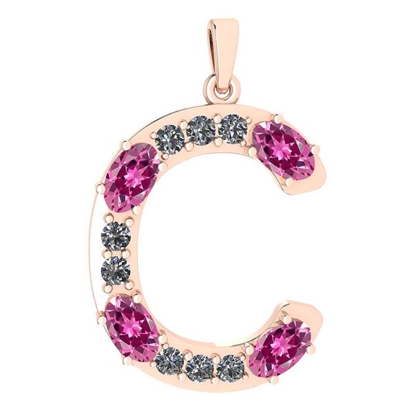 Certified 1.24 Ctw Pink Tourmaline And Diamond Alphabet
