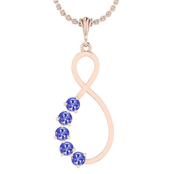 Certified 1.25 Ctw Tanzanite 14 K Rose Gold Pendant
