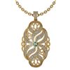 Image 1 : Certified 1.37 Ctw Green Amethyst And Diamond Necklace