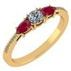Image 1 : Certified 0.77 Ctw Ruby And Diamond 14k Yellow Gold Hal