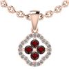 Image 1 : Certified 1.20 Ctw Garnet And Diamond I1/I2 10K Rose Go
