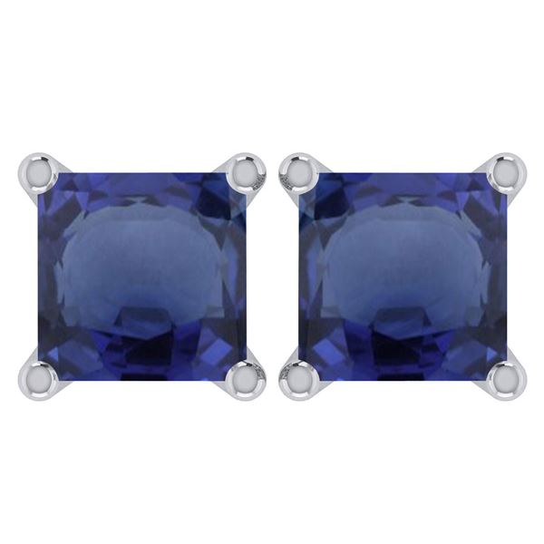 Certified 6.00Ctw Genuine Blue Sapphire 14K White Gold
