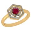 Image 1 : Certified 0.69 Ctw Ruby And Diamond 14k Yellow Gold Hal