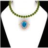 Image 1 : Certified 49.43 Ctw Blue Topaz & Peridot And Diamond I2