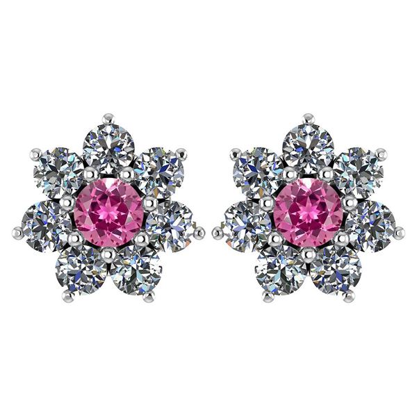 Certified 1.86 Ctw Pink Tourmaline And Diamond 14k Whit