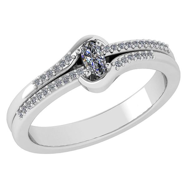 0.29 Ctw Diamond 14k White Gold Halo Ring