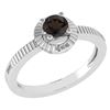 Image 1 : Certified 0.37 CTW Smoky Quarzt And Diamond 14k White G