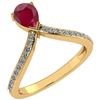 Image 1 : Certified 0.97 Ctw Ruby And Diamond 14k Yellow Gold Hal