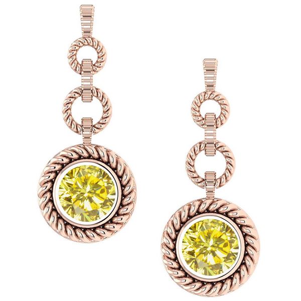 Certified 5.00 Ctw Treated Fancy Yellow Diamond Wedding