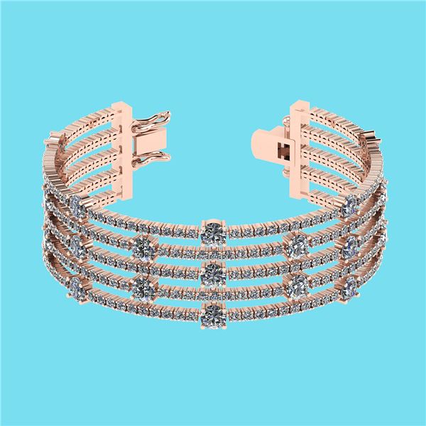 Certified 20.06 Ctw SI2/I1 Diamond 14K Rose Gold Bracel