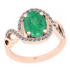 Image 1 : Certified 2.79 Ctw SI2/I1 Emerald And Diamond 14K Rose