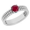 Image 1 : Certified 0.50 Ctw Ruby Solitaire 14K White Gold Promis