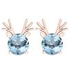 Image 1 : Certified 12.00 Ctw Blue Topaz Stud Earrings 14K Gold R