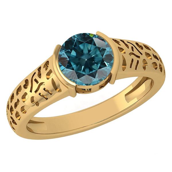 Certified 1.25 Ctw Treated Fancy Blue Diamond VS/SI1 14