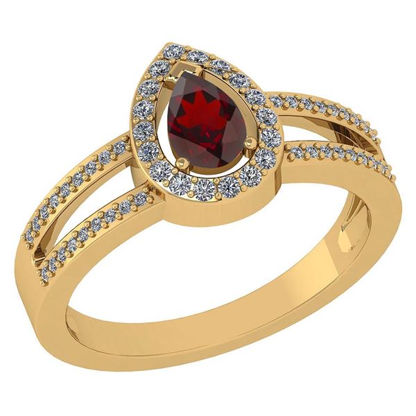 Certified 0.74 CTW Garnet And Diamond 14k Yellow Gold H