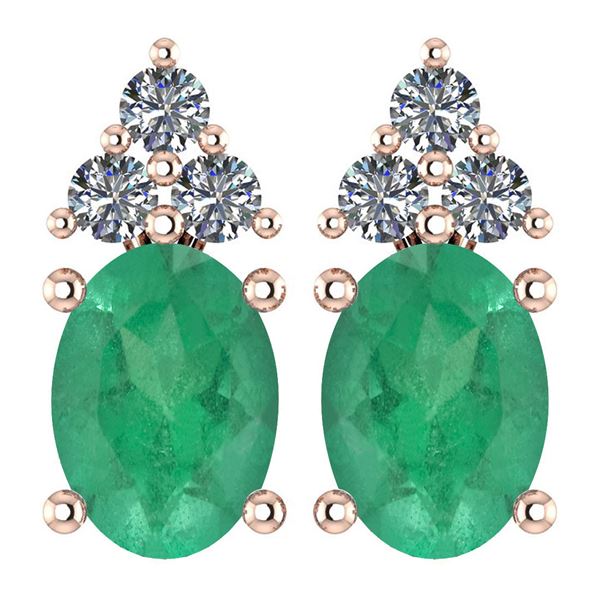 Certified 1.46 Ctw Emerald And Diamond Wedding/Engageme