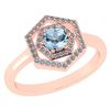 Image 1 : Certified 0.69 Ctw Aquamarine And Diamond 18K Rose Gold