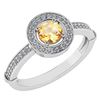 Image 1 : Certified 0.94 Ctw Citrine And Diamond 14k White Gold R