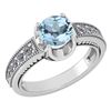 Image 1 : Certified 1.48 Ctw Aquamarine And Diamond Wedding/Engag