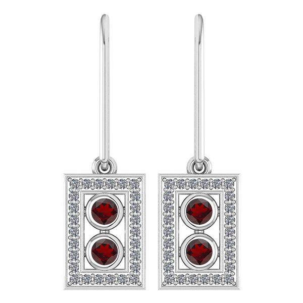 Certified 0.63 Ctw Garnet And Diamond Wedding/Engagemen