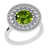 Image 1 : Certified 3.53 Ctw I2/I3 Peridot And Diamond 10K White