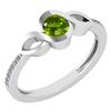 Image 1 : Certified 0.52 Ctw Peridot And Diamond 18K White Gold R