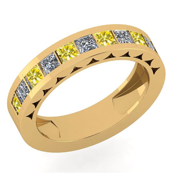 Certified 1.10 Ctw SI2/I1 Treated Fancy Yellow & White