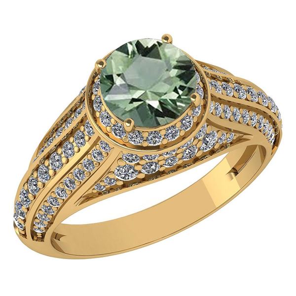 Certified 2.30 Ctw Amethyst And Diamond Wedding/Engagem