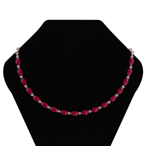 Certified 17.00 Ctw Ruby Necklace For Ladies 14K White