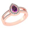 Image 1 : Certified 0.74 CTW Amethyst And Diamond 14k Rose Gold H