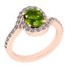 Image 1 : Certified 2.60 Ctw I2/I3 Peridot And Diamond 14K Rose G