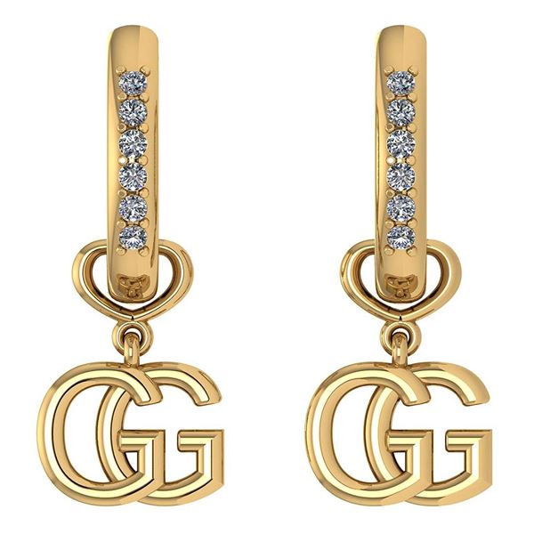 Certified 0.16 Ctw Diamond Alphabet G Earrings For wome
