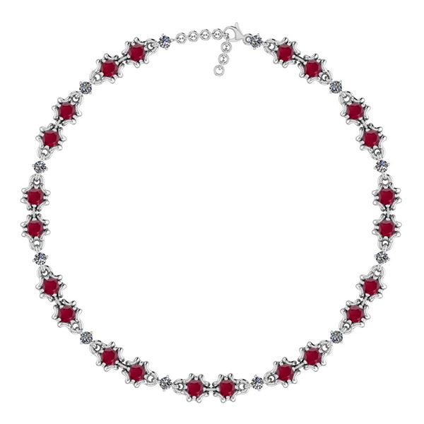 Certified 2.32 Ctw I2/I3 Ruby And Diamond 14K White Gol