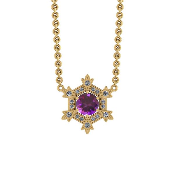 Certified 2.24 Ctw Amethyst And Diamond I2/I3 14K Yello