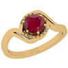 Image 1 : Certified 0.74 Ctw I2/I3 Ruby And Diamond 14k Yellow Go